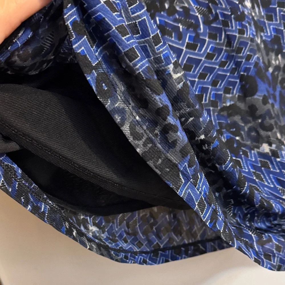 George Women's Top in Blue and Black Pattern - Picture 5 of 5